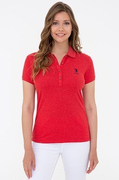 U.S. Polo Assn., Tricou polo cu logo brodat, Rosu U.S. Polo Assn., Tricou polo cu logo brodat, Rosu