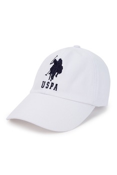 U.S. Polo Assn., Sapca din bumbac cu broderie logo, Alb U.S. Polo Assn., Sapca din bumbac cu broderie logo, Alb