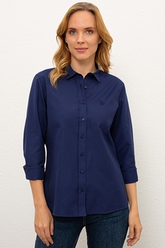 U.S. Polo Assn., Camasa slim fit cu logo brodat, Bleumarin U.S. Polo Assn., Camasa slim fit cu logo brodat, Bleumarin