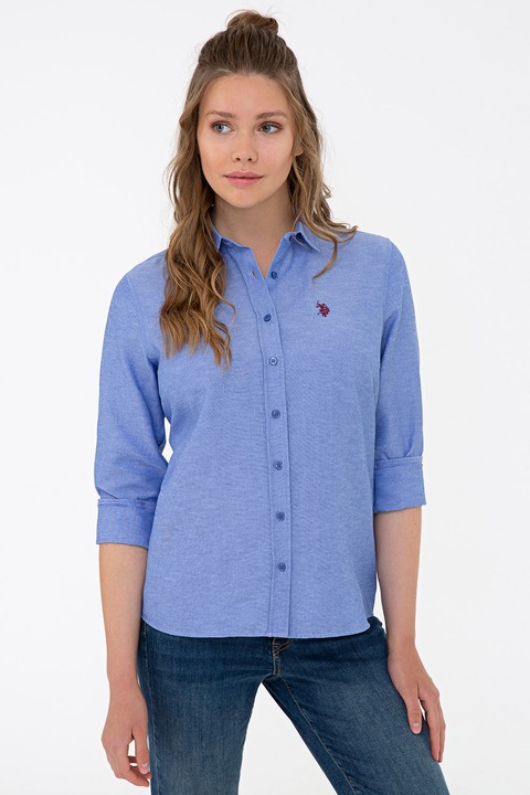 U.S. Polo Assn., Вталена риза с лого, Лавандула, 38