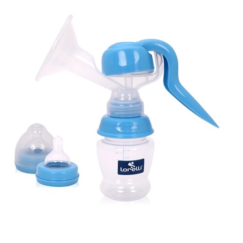 Pompa Lorelli de San Manuala cu Biberon 150 ml Inclus Blue