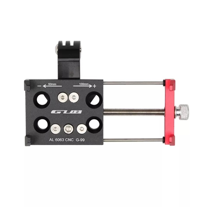 Suport multifunctional telefon sau camera GoPro sau lanterna, GUB G-99, aluminiu, pentru bicicleta, Negru
