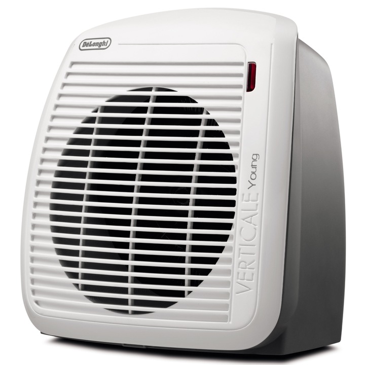 Вентилаторна печка De’Longhi HVY1030, 2000 W, Регулируем термостат, Етап на студен въздух, Защита от прегряване, Защита от замръзване, Бял/Сив