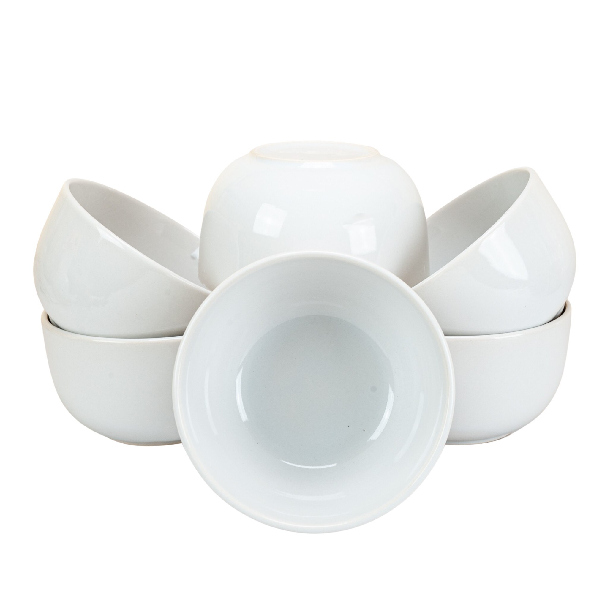 Set 6 boluri pentru casa familiei tale, Cesiro, Ø 13 c,m, 550 ml, Alb Lucios