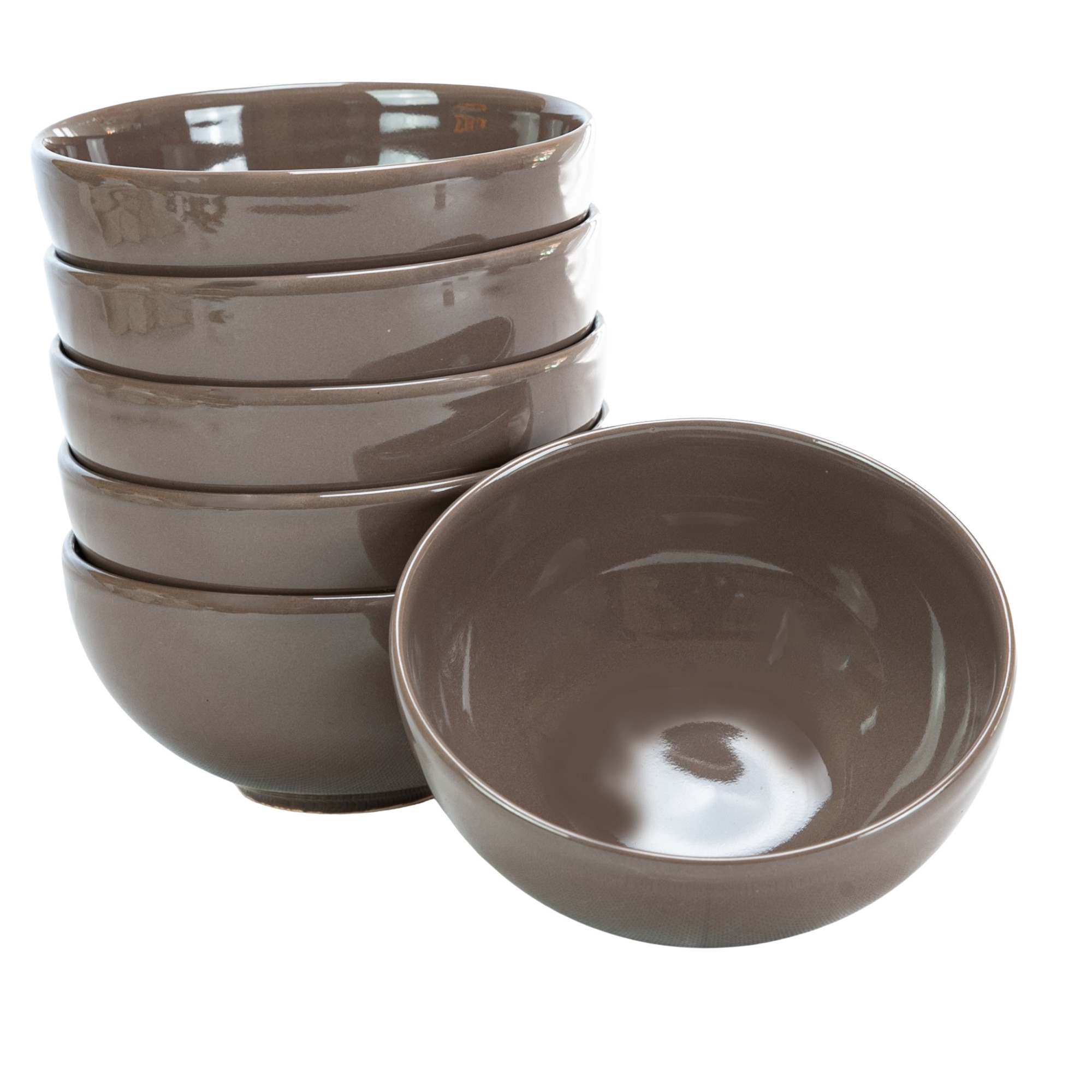 Set 6 boluri pentru casa familiei tale, Cesiro, Ø 13 c,m, 450 ml, Maro Cafeniu