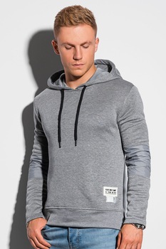 OMBRE, Hanorac din amestec de bumbac cu mansete cu fermoar, Gri melange OMBRE, Hanorac din amestec de bumbac cu mansete cu fermoar, Gri melange