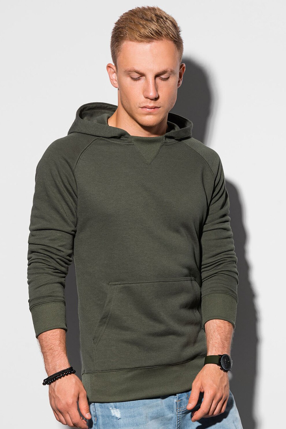 OMBRE, Hanorac cu maneci raglan, Verde militar