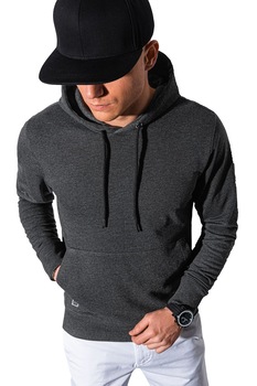 OMBRE, Hanorac din amestec de bumbac, cu buzunar kangaroo, Gri inchis melange OMBRE, Hanorac din amestec de bumbac, cu buzunar kangaroo, Gri inchis melange