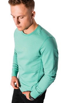 OMBRE, Bluza sport cu imprimeu logo, Turcoaz OMBRE, Bluza sport cu imprimeu logo, Turcoaz