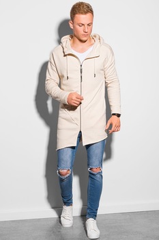 OMBRE, Hanorac asimetric cu fermoar, Crem OMBRE, Hanorac asimetric cu fermoar, Crem