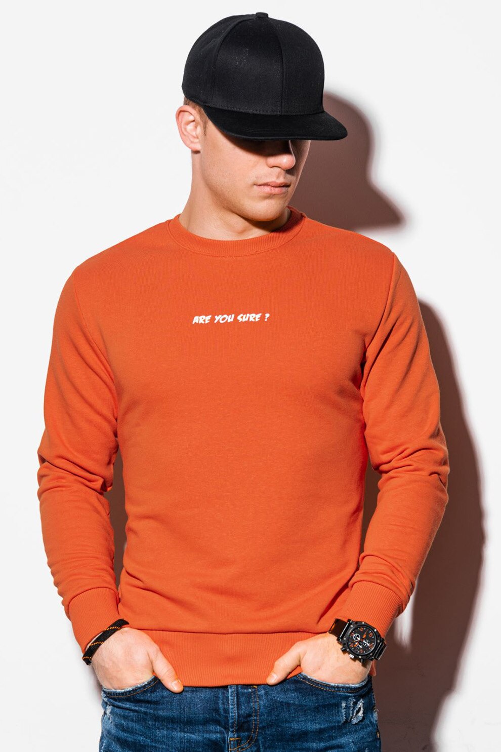 OMBRE, Bluza sport cu imprimeu text, Oranj mandarina