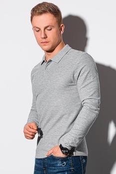 OMBRE, Bluza polo din bumbac, Gri OMBRE, Bluza polo din bumbac, Gri