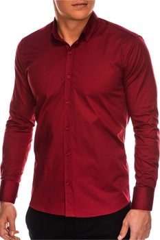 OMBRE, Camasa din amestec de bumbac, Rosu inchis OMBRE, Camasa din amestec de bumbac, Rosu inchis