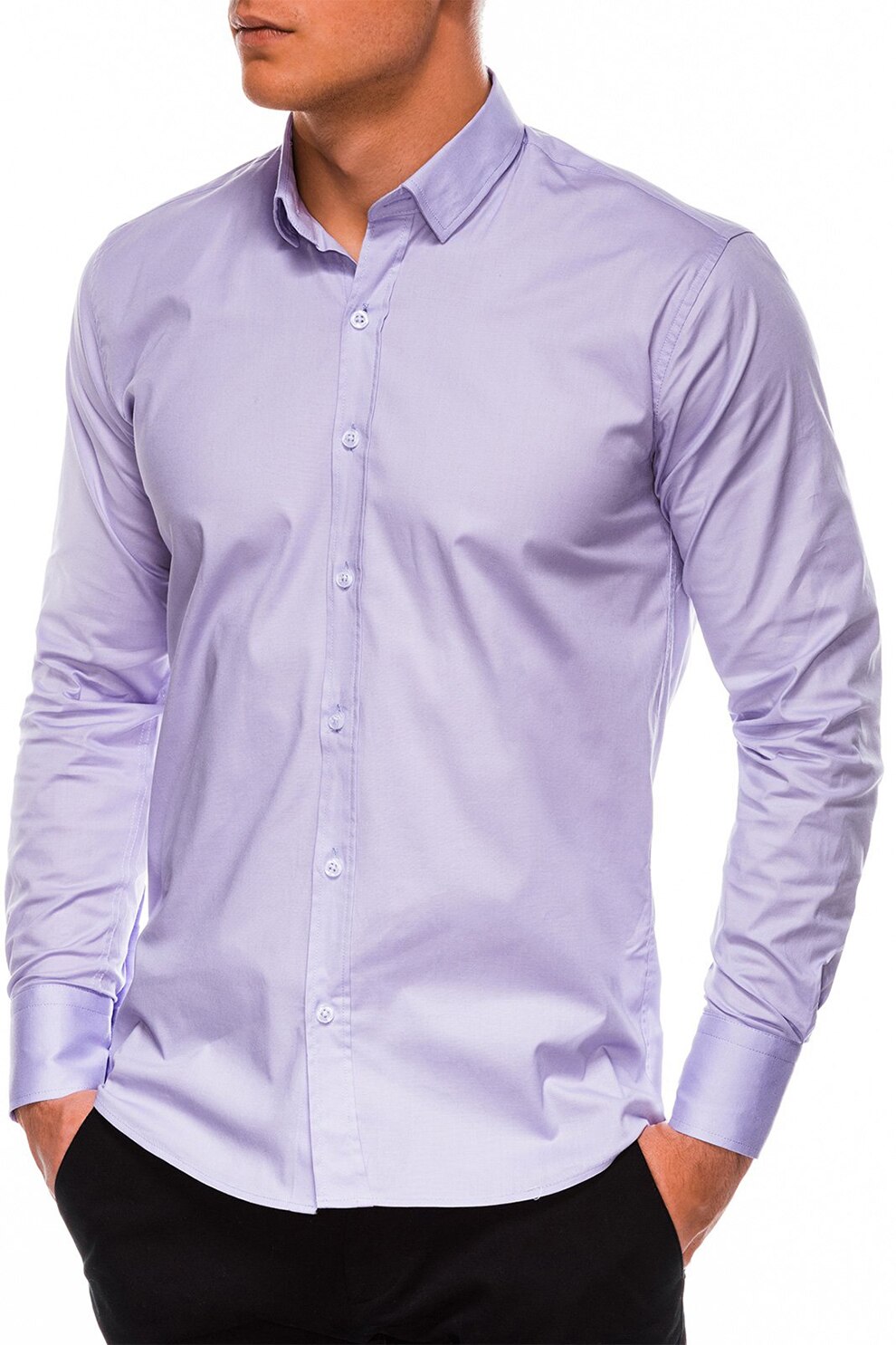 OMBRE, Camasa din amestec de bumbac, Lila