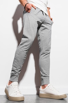 OMBRE, Pantaloni sport conici cu buzunare oblice, Gri OMBRE, Pantaloni sport conici cu buzunare oblice, Gri