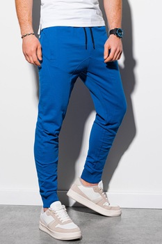 OMBRE, Pantaloni sport conici cu buzunare oblice, Albastru