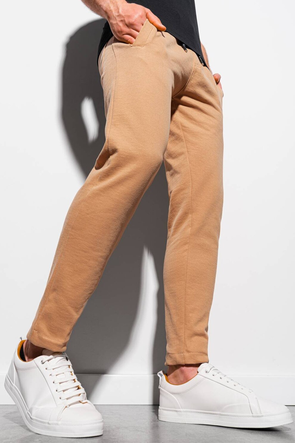 OMBRE, Pantaloni sport de bumbac, Maro
