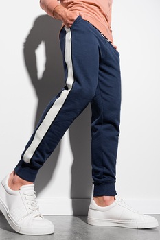 OMBRE, Pantaloni sport cu buzunare oblice, Bleumarin inchis OMBRE, Pantaloni sport cu buzunare oblice, Bleumarin inchis