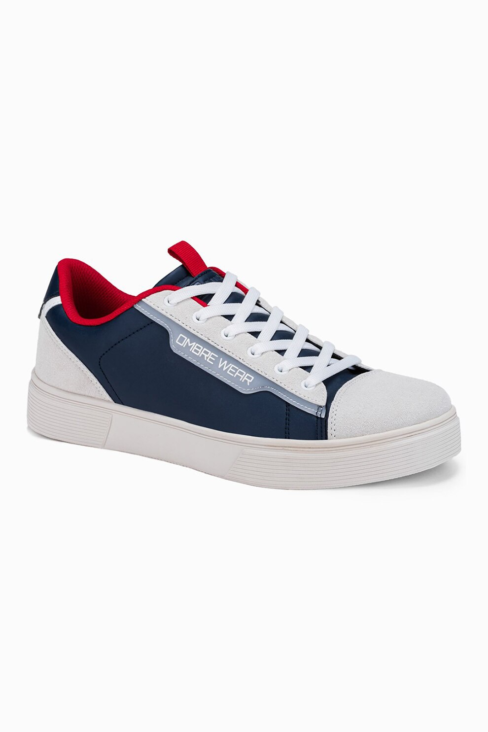 OMBRE, Pantofi sport cu detalii contrastante, Alb/Bleumarin
