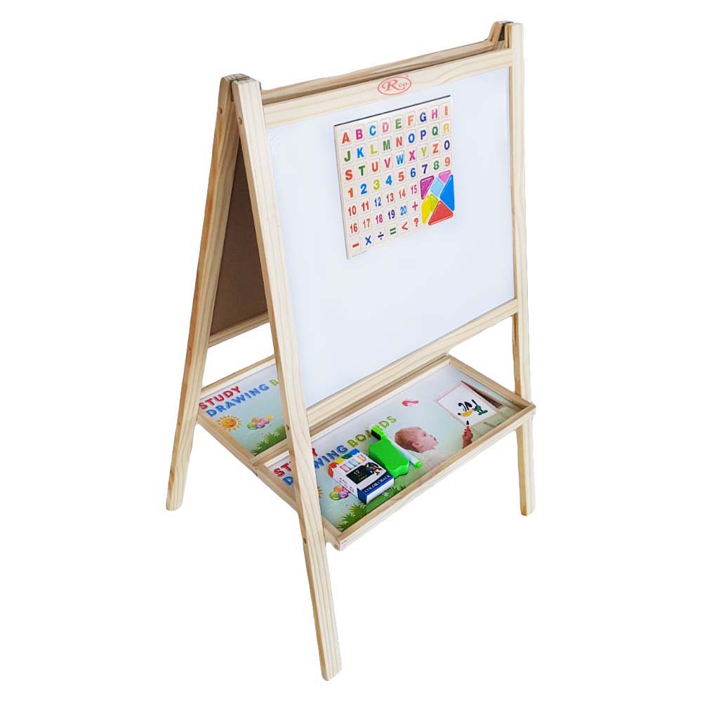 Tabla Magnetica cu Doua Fete, cu Litere, Cifre,Tetris si accesorii, 90 x 55 cm, din lemn, WD3020 RCO®