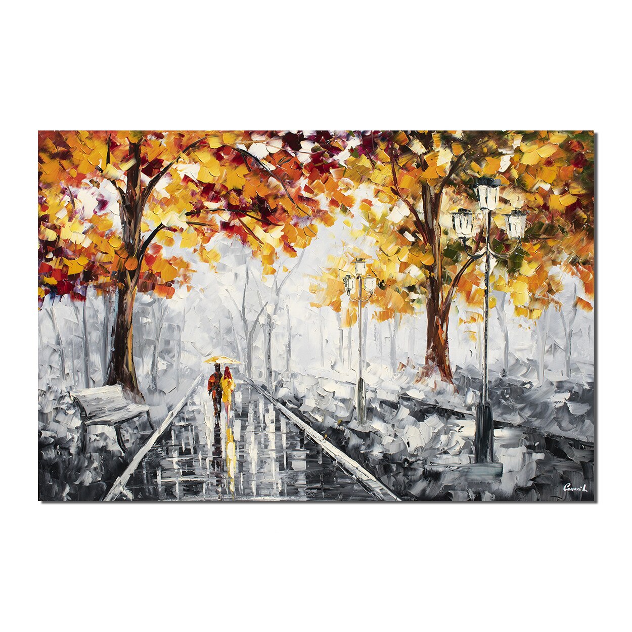 Tablou gigant pictat manual - Impreuna pentru totdeauna (6) - 150x100cm pictura ulei pe panza in cutit efect 3D