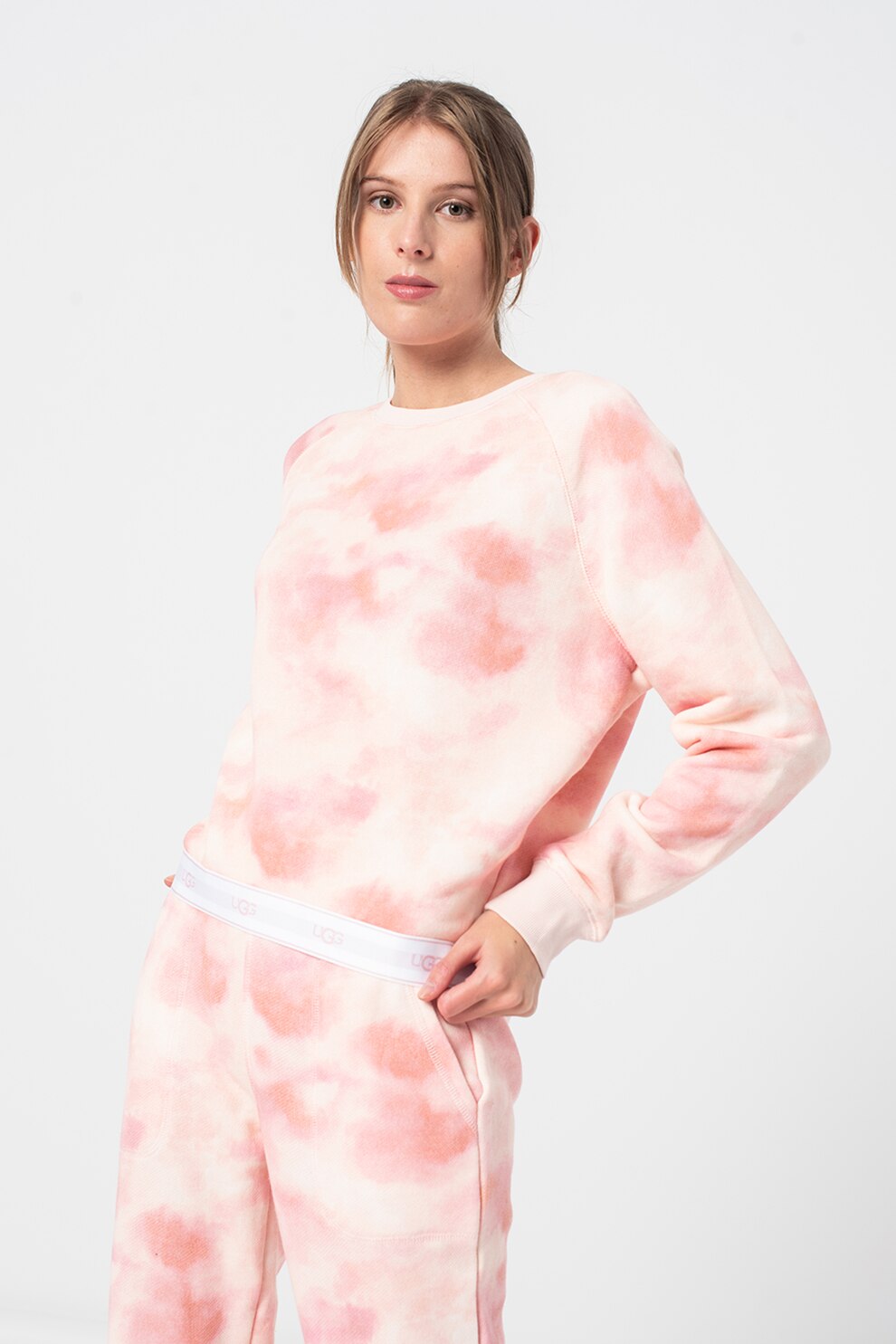 UGG, Bluza sport cu maneci raglan Nena, Roz, XS