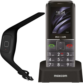 Telefon mobil Maxcom MM735 Single SIM (cu tracker GPS)+ bratara SOS IP67, Black Telefon mobil Maxcom MM735 Single SIM (cu tracker GPS)+ bratara SOS IP67, Black