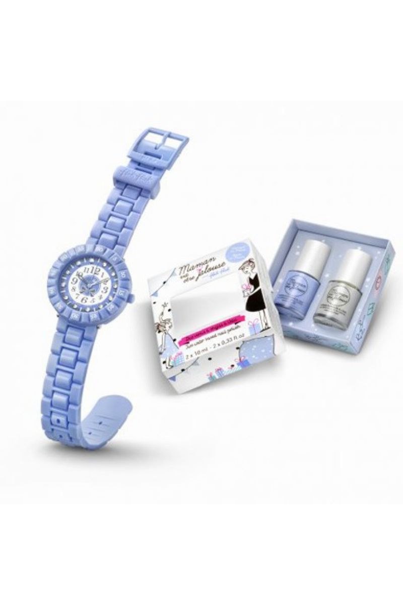 Set ceas fete Flik Flack, FCSP048, 2 Oje, Albastru