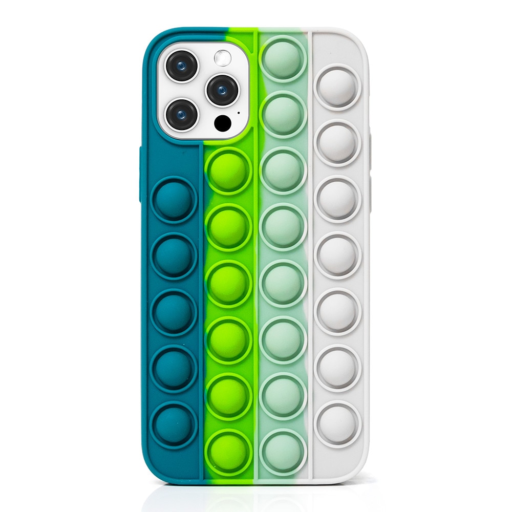 Husa de protectie POP IT compatibila cu IPhone 12 pro max , Verde/Gri