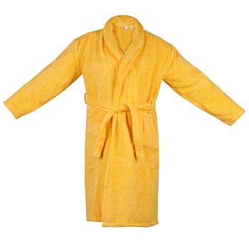 Halat de baie, bumbac, galben L/XL Halat de baie, bumbac, galben L/XL