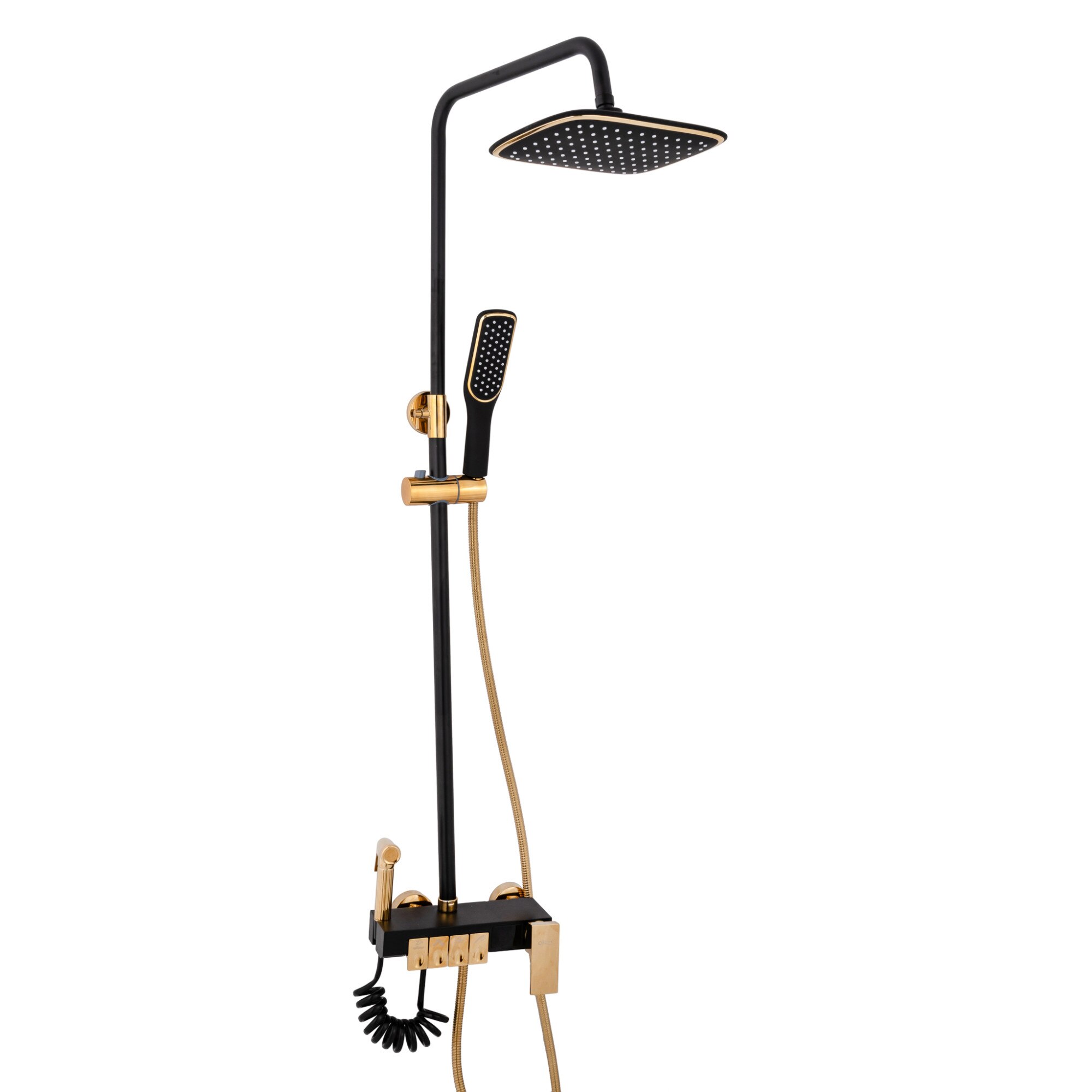 Coloana de dus TRENDY'S , cu patru functii cu afisaj temperatura apa LCD si functie de bideu, negru gold