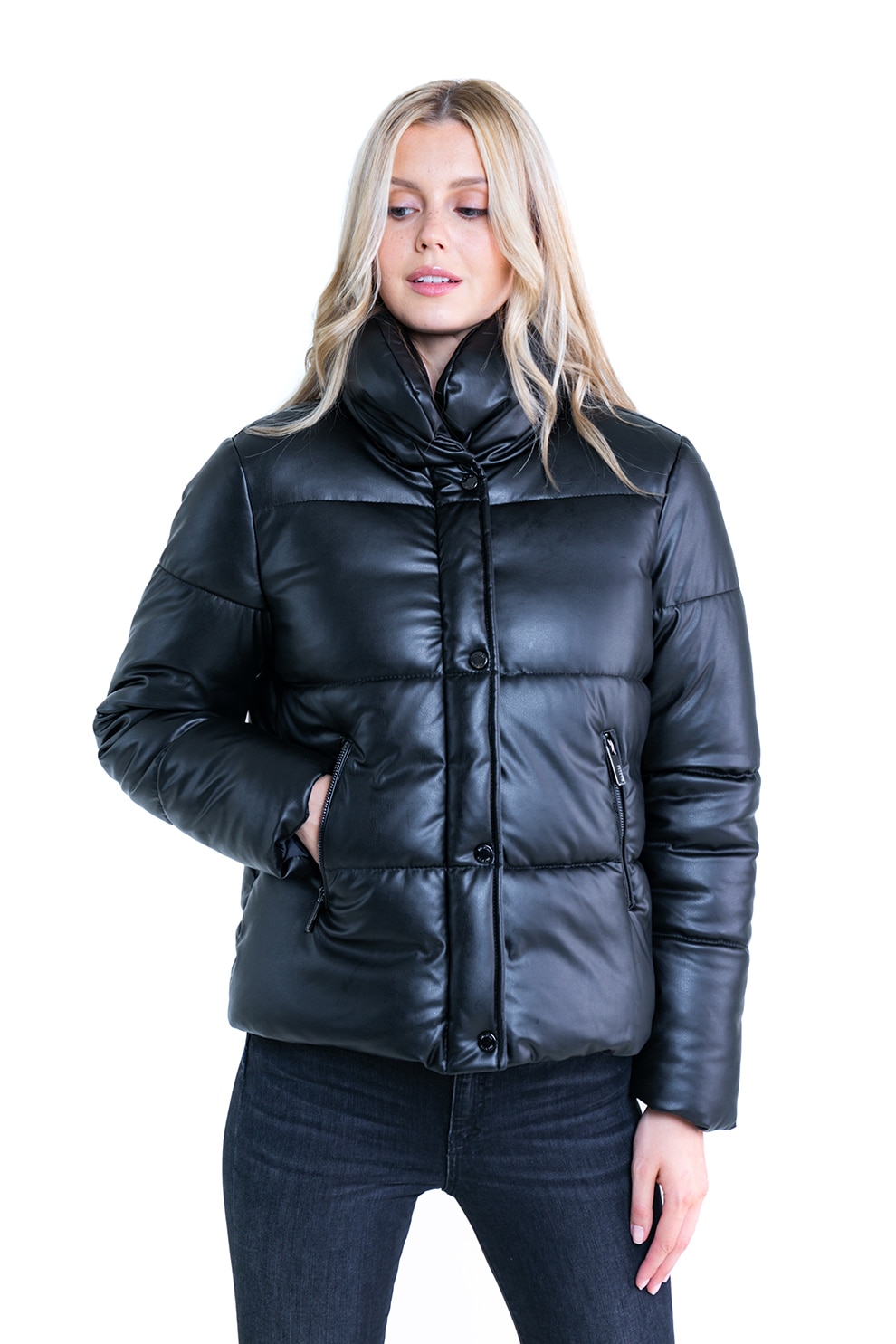 Big Star, Geaca cu aspect matlasat, gluga si model masiv, Bleumarin