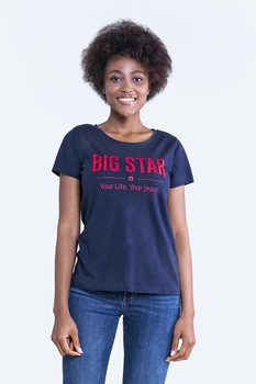 Big Star, Tricou cu imprimeu logo, Bleumarin/Rosu Big Star, Tricou cu imprimeu logo, Bleumarin/Rosu