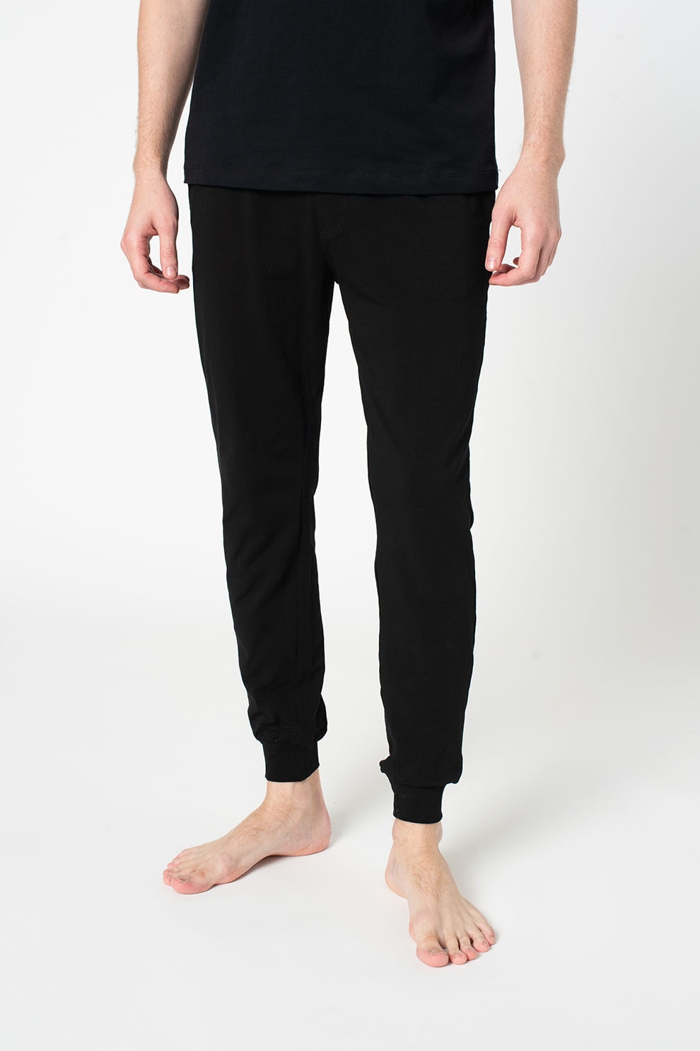 Diesel, Pantaloni de pijama cu banda logo in talie Julio, Negru/Alb/Rosu