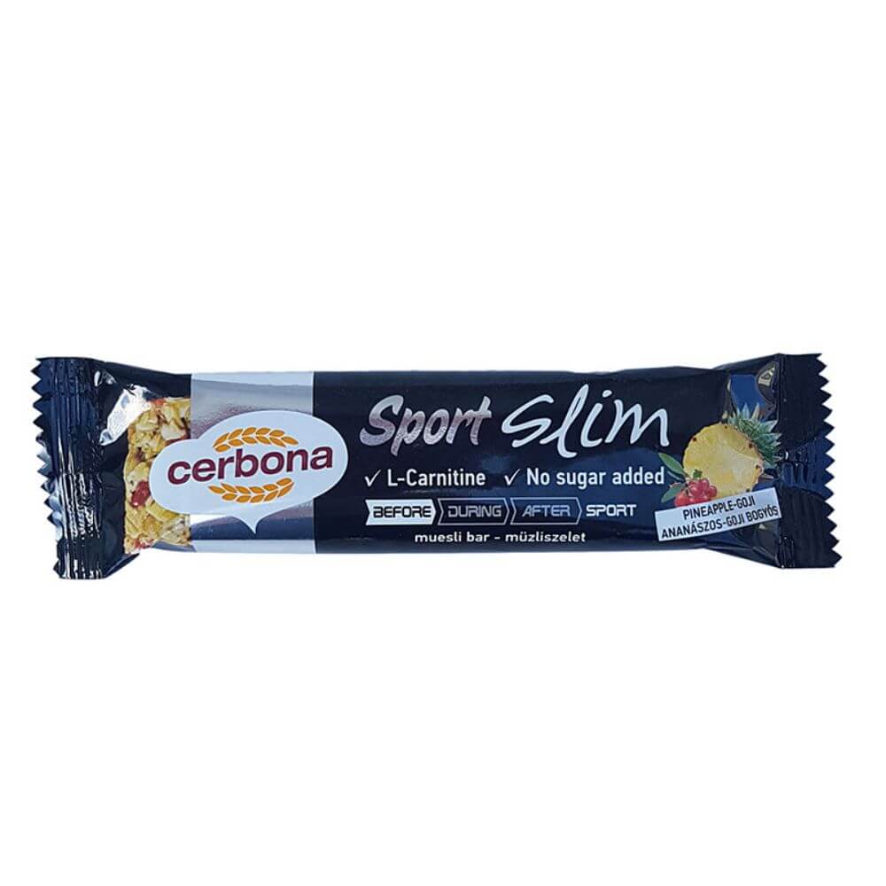 Baton cu Ananas si Goji Cerbona Sport Slim, 35 g
