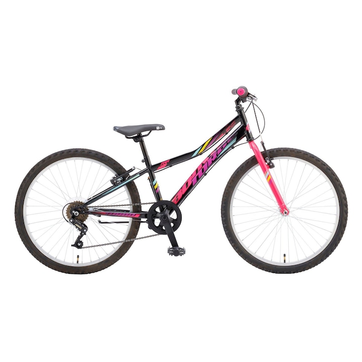 Turbo Booster Kids kerékpár - 24 hüvelykes, fekete-rózsaszín