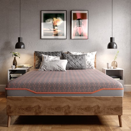 Saltea ortopedica SOMNART Premium Pocket Multilayer, 180x200x24 cm, arcuri impachetate, cu 2 cm spuma poliuretanica cu memorie, husa tricot detasabila, fermitate medie