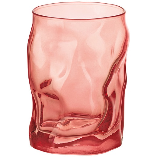 Set 6 pahare apa Bormioli Sorgente Multicolor Light Coral, sticla, 30 cl