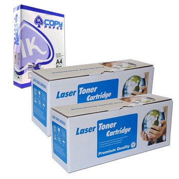 Pachet de 1 top hartie A4 + 2 cartuse toner compatibile cu HP Q2612A, HP LJ 1010, 1012, 1015, 1018, 1020, 1022, 3015, 3020, 3030, 3050, 3052, 3055, 2.000 pagini/cartus Pachet de 1 top hartie A4 + 2 cartuse toner compatibile cu HP Q2612A, HP LJ 1010, 1012, 1015, 1018, 1020, 1022, 3015, 3020, 3030, 3050, 3052, 3055, 2.000 pagini/cartus