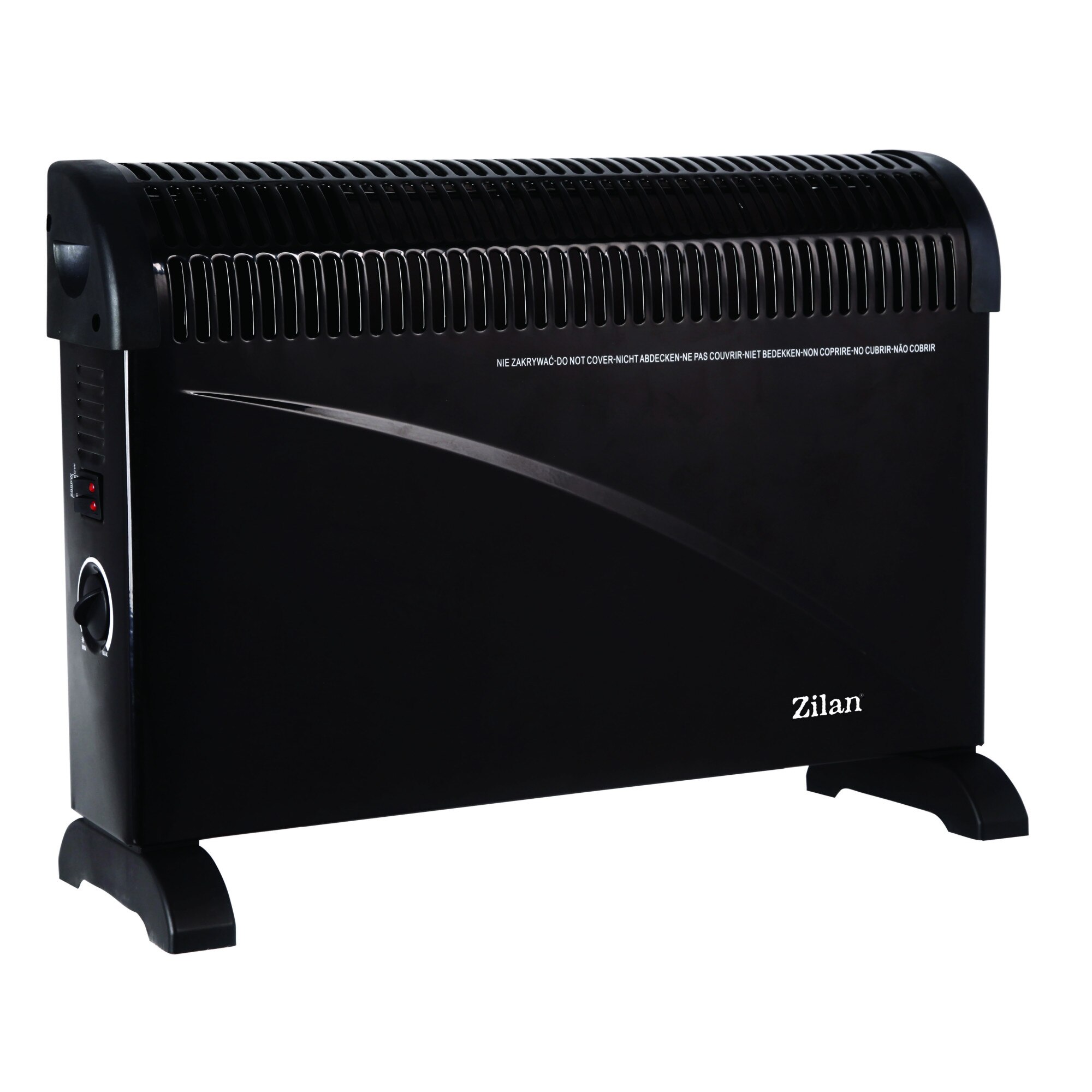 Convector electric de podea ZILAN ZLN-6843, 2000W, 3 trepte de putere, Termostat reglabil, Negru