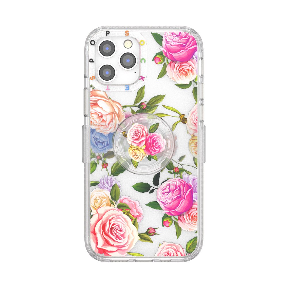 Carcasa Popsockets, Popcase Vintage Floral, rezistenta la socuri, compatibil cu Iphone 12 si 12 Pro