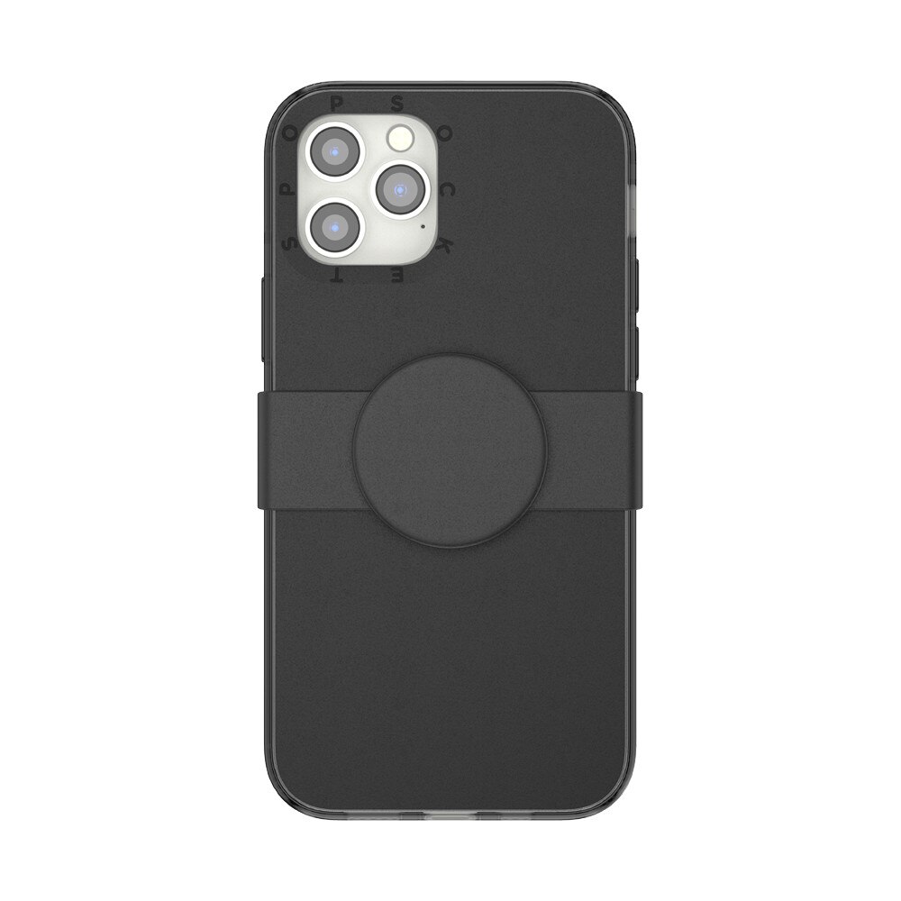 Carcasa Popsockets, Popcase Black, rezistenta la socuri, compatibil cu Iphone 12 si 12 Pro