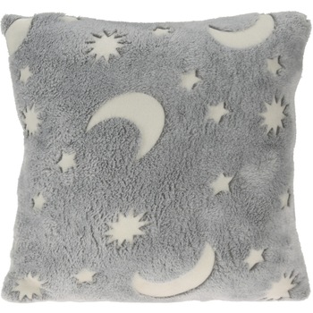 Pernuta decorativa Stars and Moon, 40x40 cm, poliester, 320 g, inchidere cu fermoar, gri Pernuta decorativa Stars and Moon, 40x40 cm, poliester, 320 g, inchidere cu fermoar, gri
