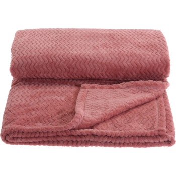 Patura Soft, 160x130 cm, poliester, 530 g, 280 GSM, roz Patura Soft, 160x130 cm, poliester, 530 g, 280 GSM, roz