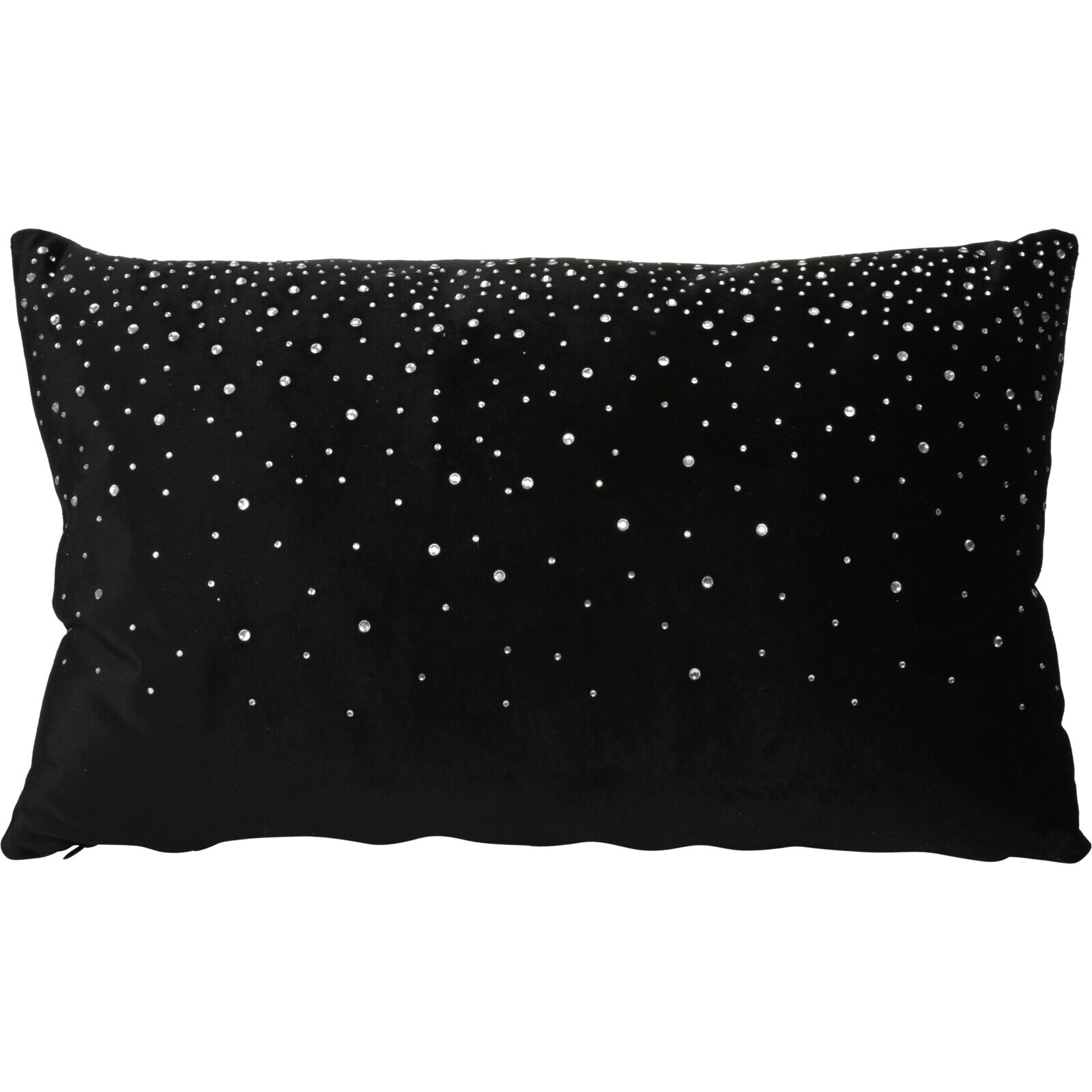 Pernuta decorativa Diamonds, 50x30x8 cm, poliester, 370 g, inchidere cu fermoar, negru