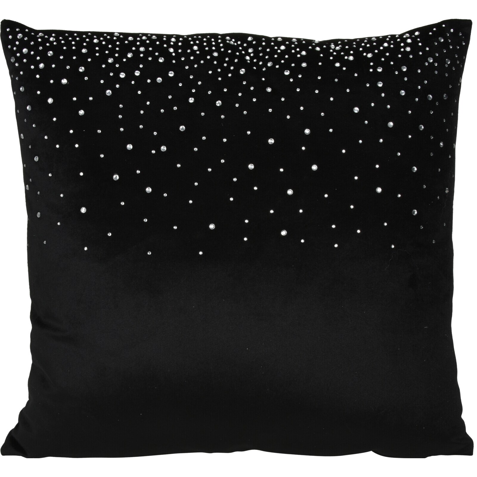 Pernuta decorativa Diamonds, 45x45x8 cm, poliester, 500 g, inchidere cu fermoar, negru