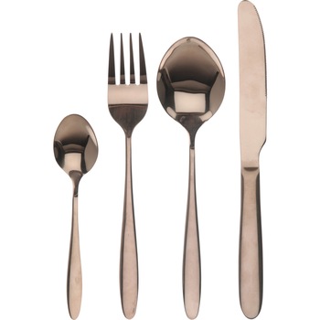 Set 16 tacamuri inox, Excellent Houseware, invelis titan, culoare cupru Set 16 tacamuri inox, Excellent Houseware, invelis titan, culoare cupru