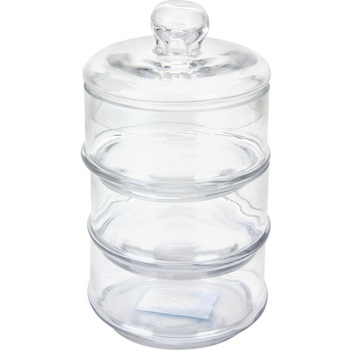 Borcan depozitare cu capac Excellent Houseware, 3 nivele, sticla, 12.5x22 cm Borcan depozitare cu capac Excellent Houseware, 3 nivele, sticla, 12.5x22 cm