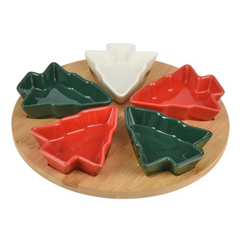 Set servire 6 piese Excellent Houseware, ceramica, brad Craciun Set servire 6 piese Excellent Houseware, ceramica, brad Craciun