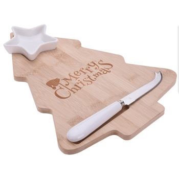Set servire branzeturi Excellent Houseware, 3 piese, decor Craciun Set servire branzeturi Excellent Houseware, 3 piese, decor Craciun